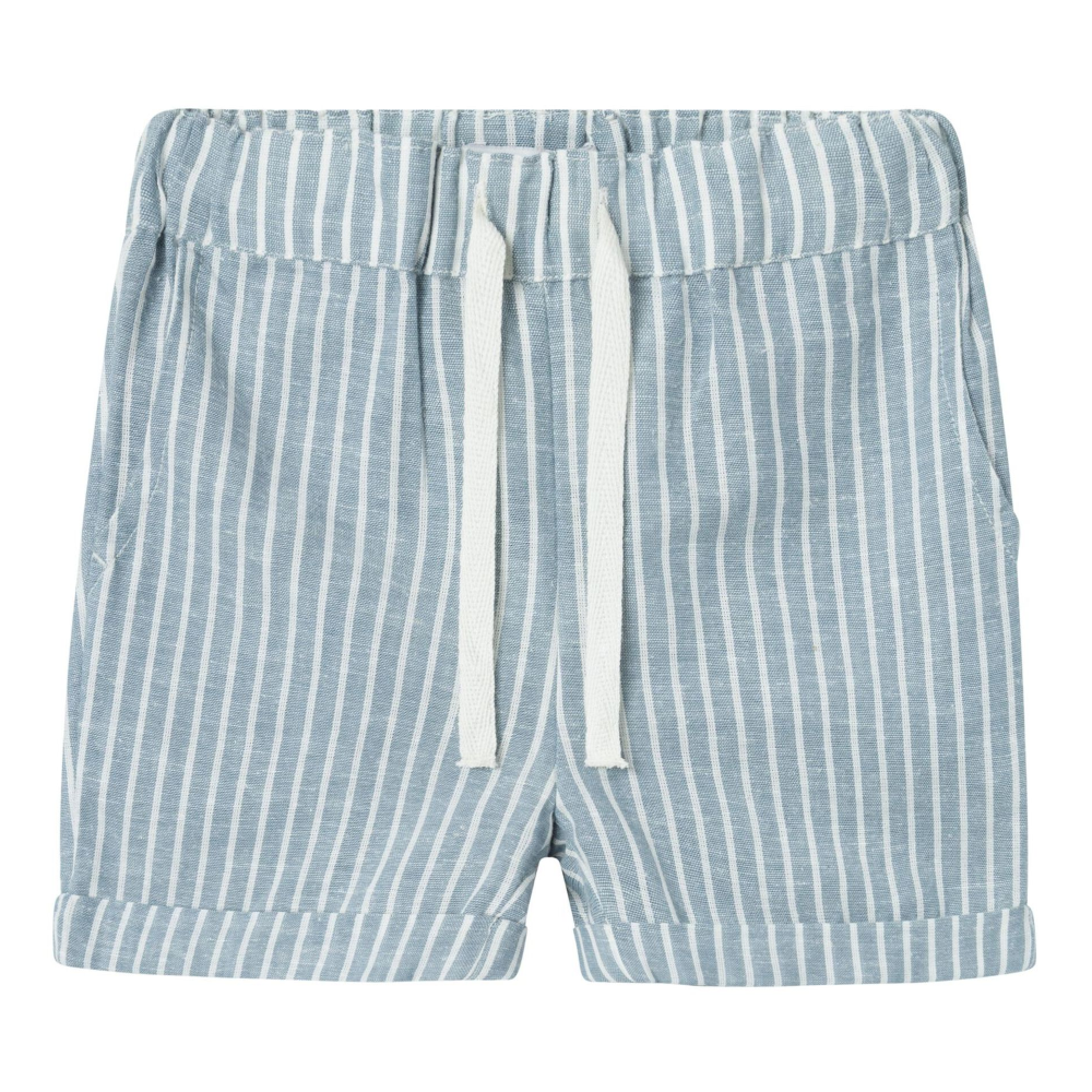 Bermuda in Misto Lino con Vita Regolaboile Pantaloncini Bambino - 13229476celeste