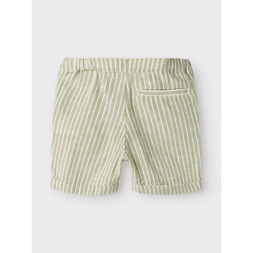 Bermuda in Misto Lino con Vita Regolaboile Pantaloncini Bambino - 13229476verde