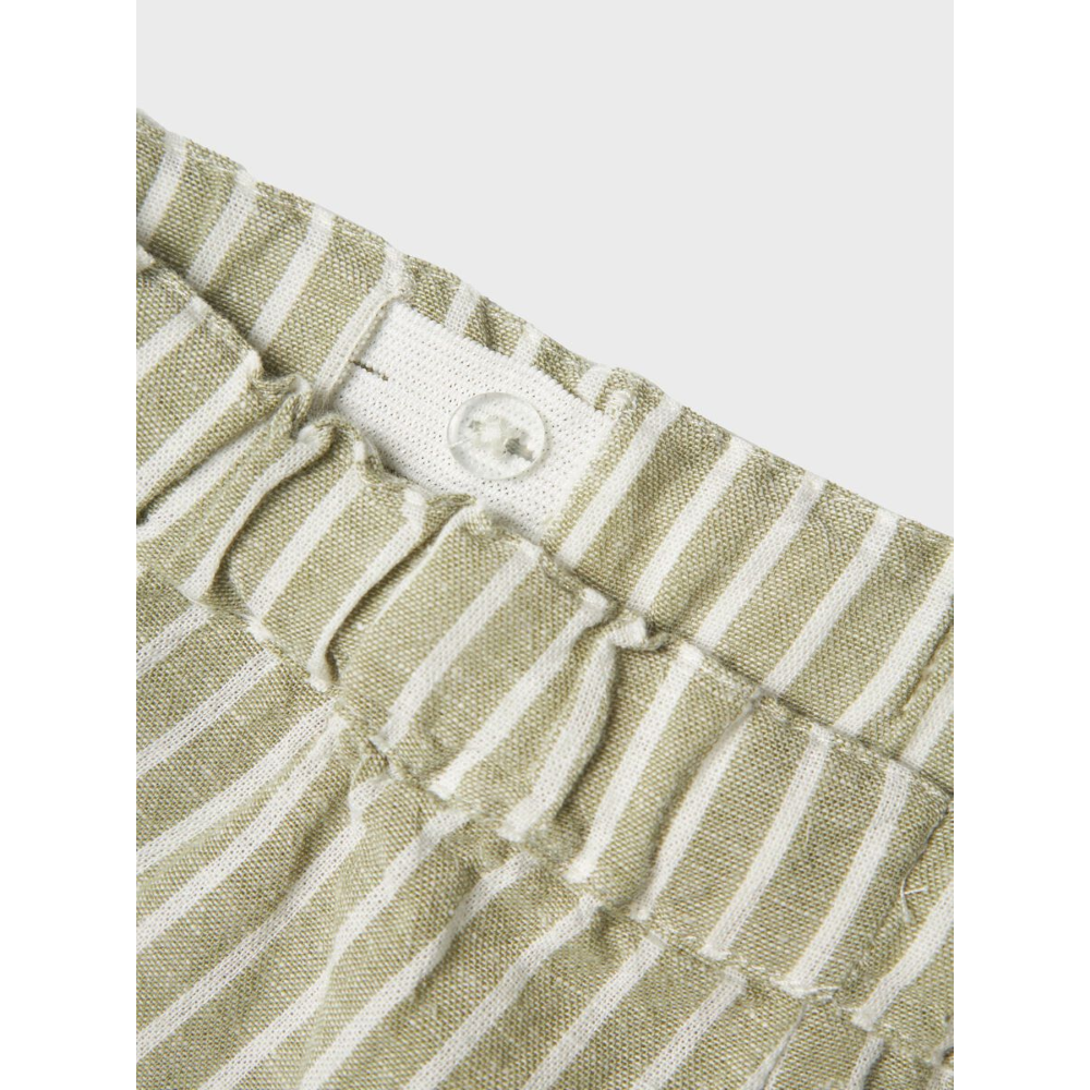 Bermuda in Misto Lino con Vita Regolaboile Pantaloncini Bambino - 13229476verde