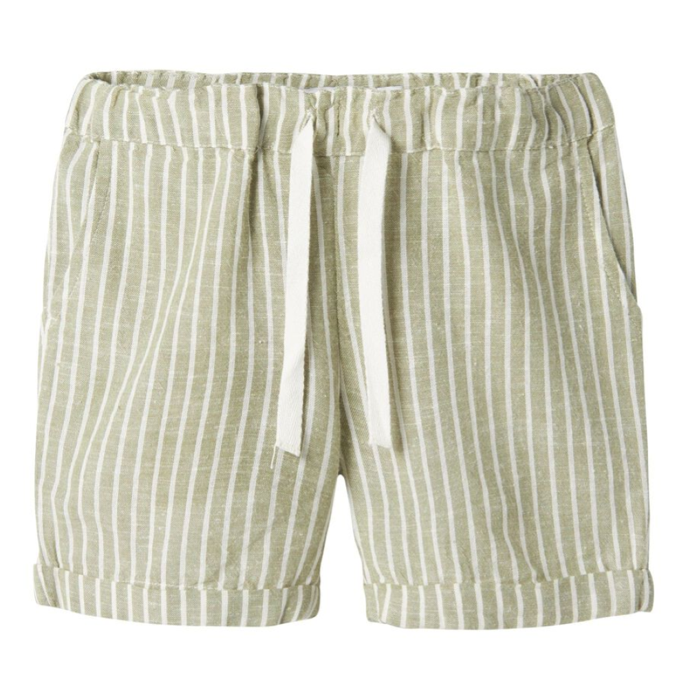 Bermuda in Misto Lino con Vita Regolaboile Pantaloncini Bambino - 13229476verde