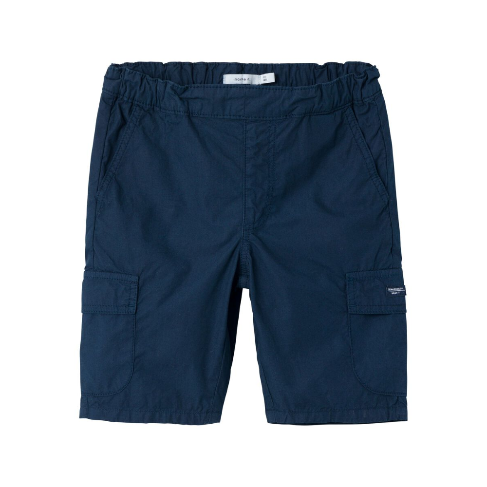 Bermuda Modello Cargo con Vita Regolabile Pantaloncini Bambino - 13226530blu