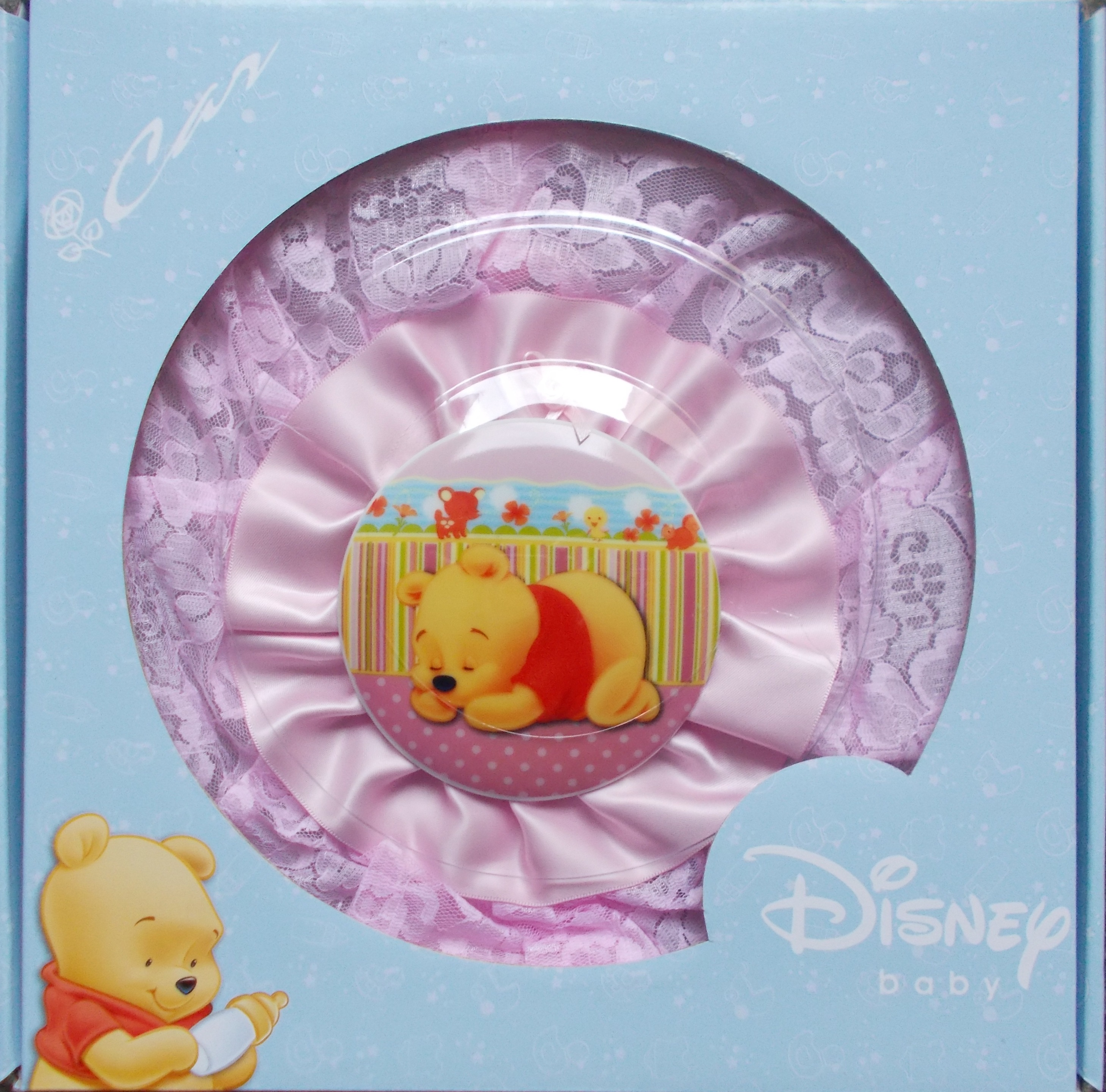 Fiocco Nascita Coccarda Femminuccia Rosa Winnie the Pooh - D093800