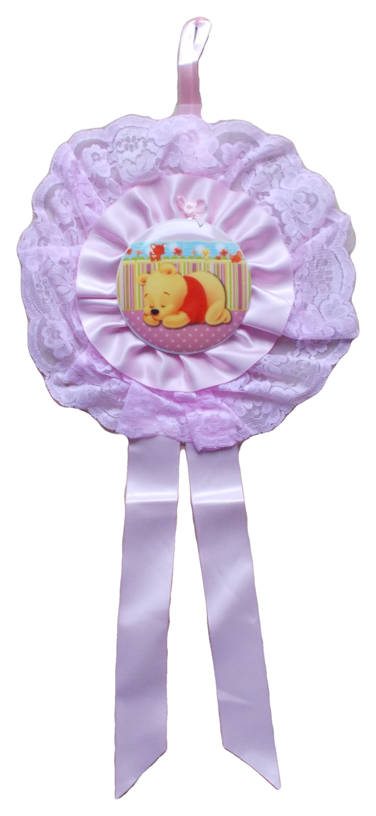 Fiocco Nascita Coccarda Femminuccia Rosa Winnie the Pooh - D093800