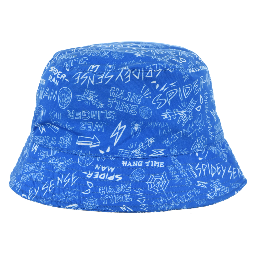 Cappello Spiderman MARVEL Cappello Modello Alla Pescatora in 100% Pe Bambini - Ex4052blu