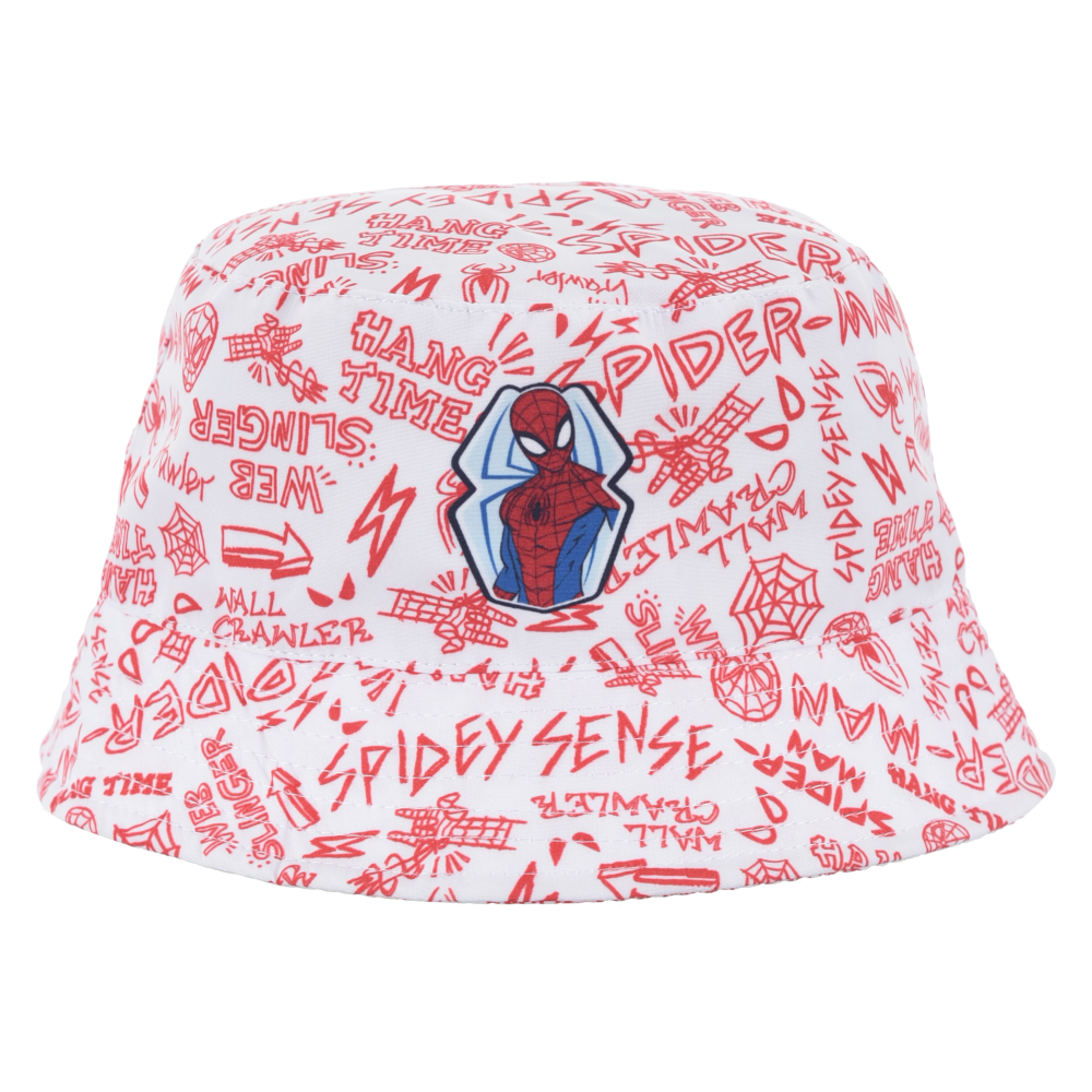 Cappello Spiderman MARVEL Cappello Modello Alla Pescatora in 100% Pe Bambini - Ex4052rosso