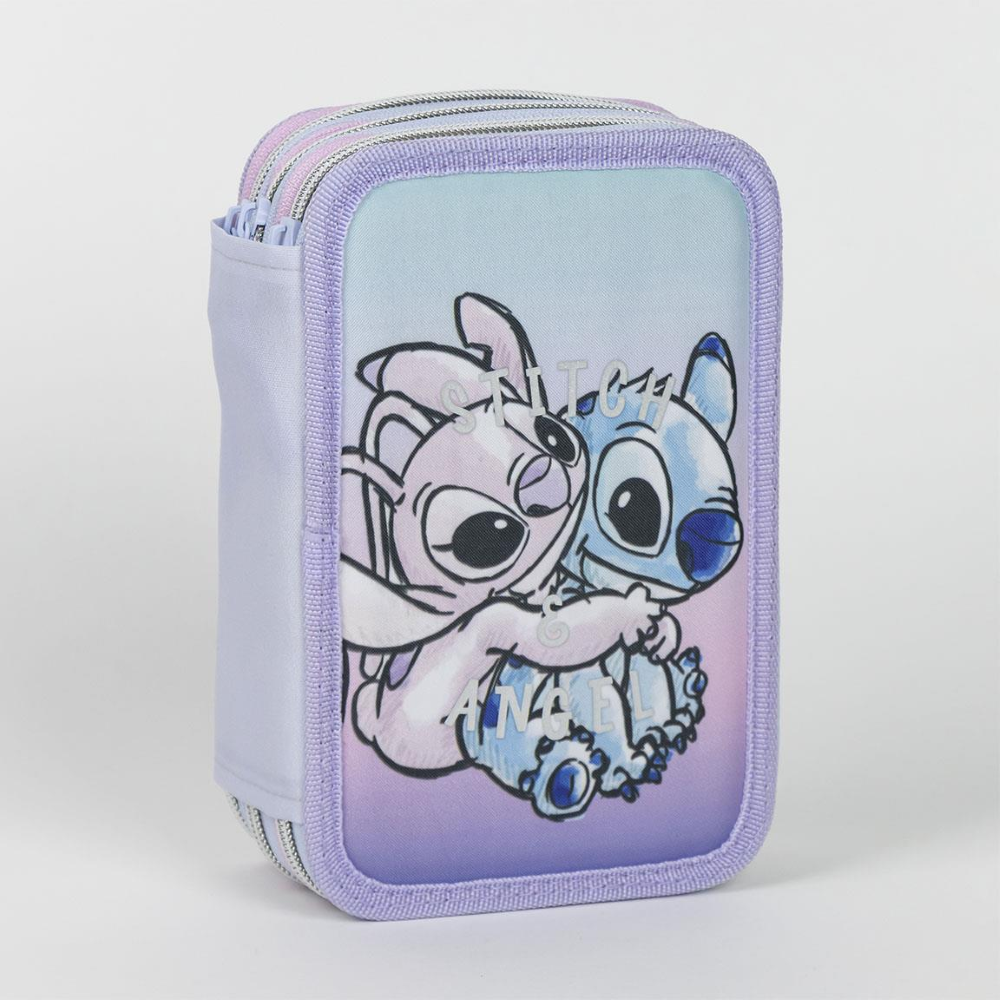 Astuccio Scuola Stitch e Angel DISNEY Multiscomparto 3 Zip Portacolori Giotto - 1153