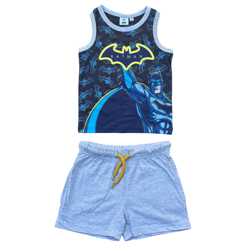 Completo Short + Canotta Batman Bambino 100% Cotone - Ex1070nero