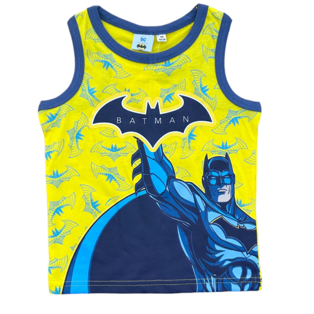 Completo Short + Canotta Batman Bambino 100% Cotone - Ex1070giallo