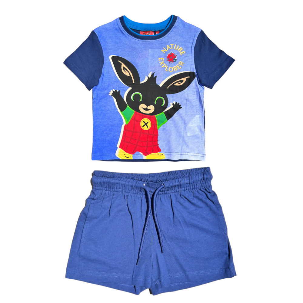 Completo Short + T-Shirt Bing Bambino 100% Cotone - Ex1205blu