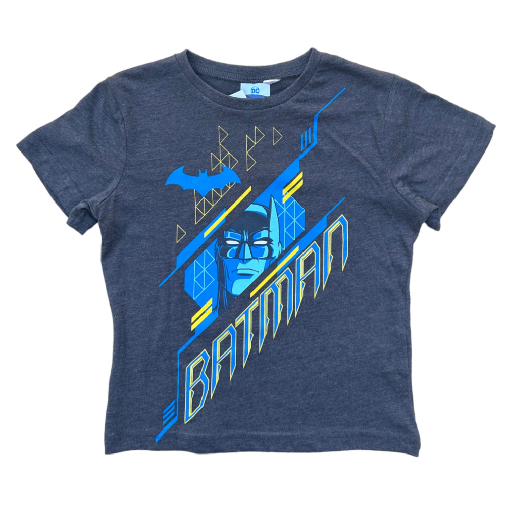 T-Shirt M.c. Batman Maglietta Bambino 100% Cotone - Ex1288grigios