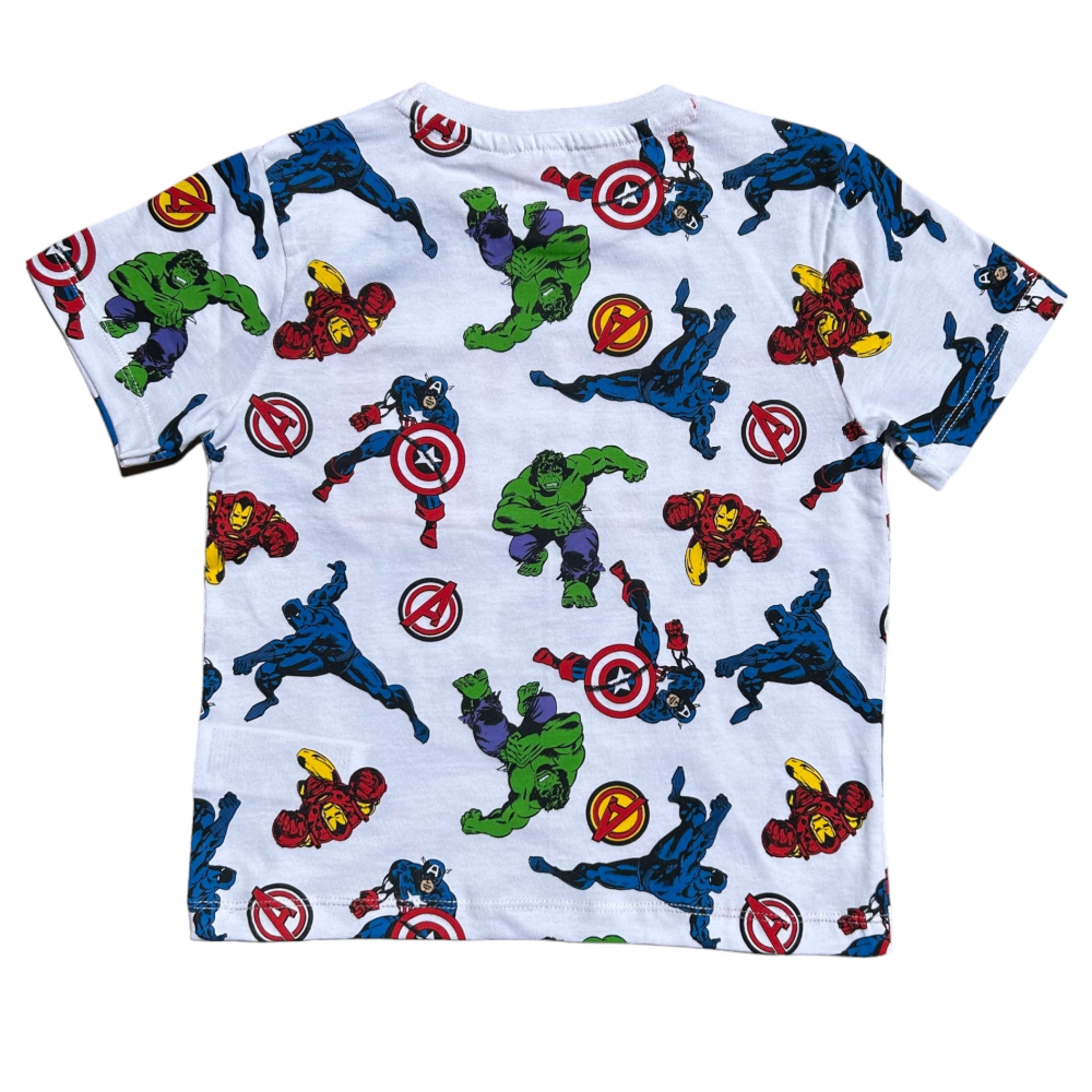 T-Shirt M.c. Avengers MARVEL Maglietta Bambino 100% Cotone - Ex1224bianco