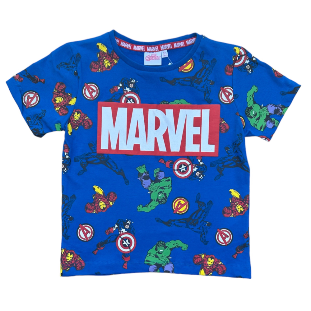 T-Shirt M.c. Avengers MARVEL Maglietta Bambino 100% Cotone - Ex1224blu