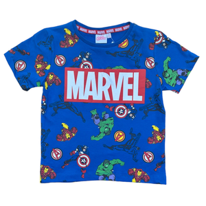 T-Shirt M.c. Avengers MARVEL Maglietta Bambino 100% Cotone - Ex1224blu