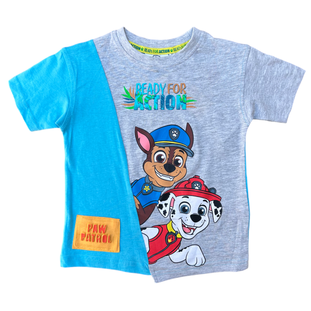T-Shirt M.c. Paw Patrol Maglietta Bambino 100% Cotone - Ex1179turchese