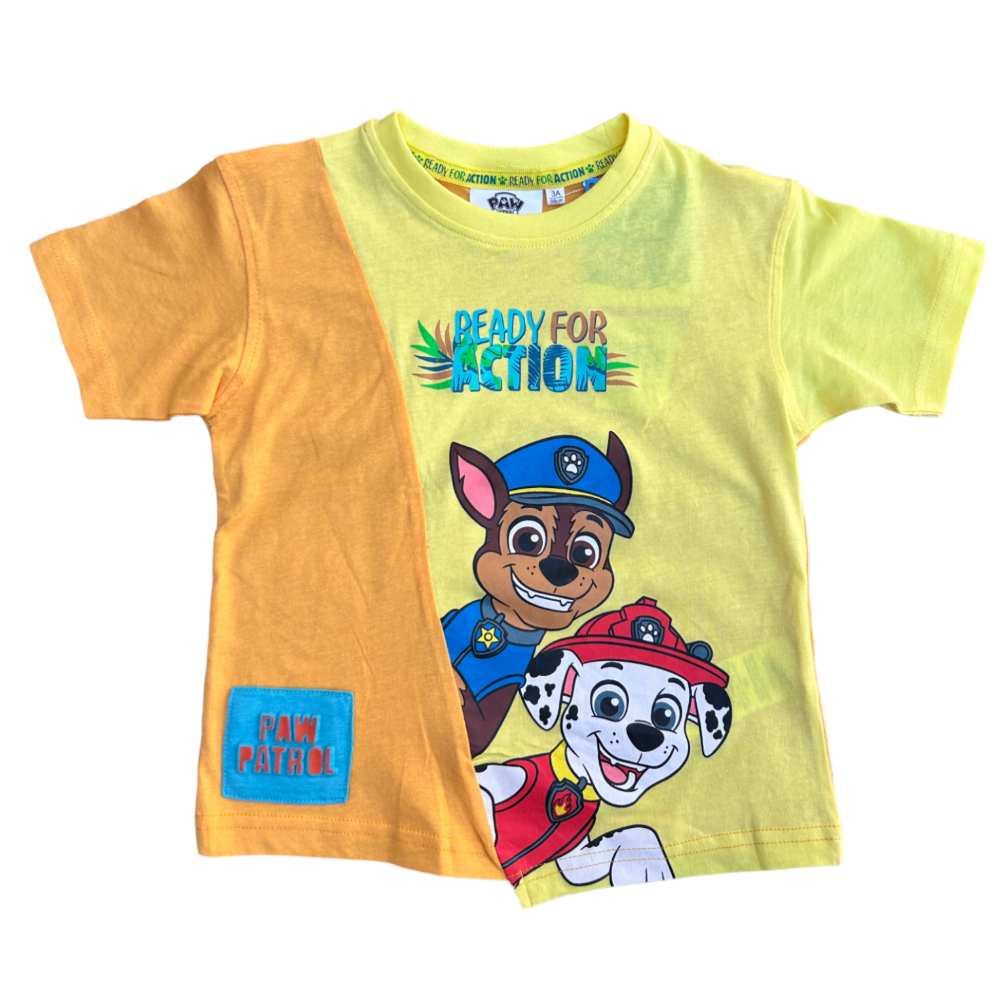 T-Shirt M.c. Paw Patrol Maglietta Bambino 100% Cotone - Ex1179arancio