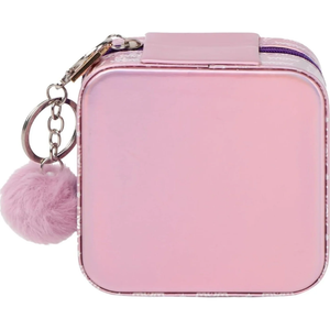 Portagioie Quadrato con Chiusura Zip Cofanetto con Divisore Anelli - Wow00010