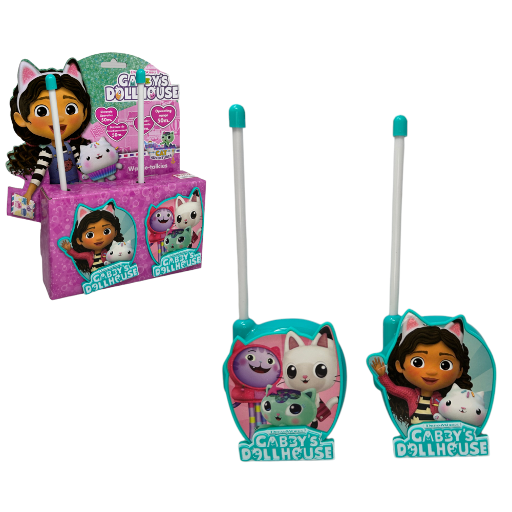 Walkie Talkie Gabby's Dollhouse 2 Radiotrasmittenti per Bambini Distanza 50 Metri - Gd00058