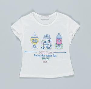 T-Shirt Maglietta Meilisa Bai Bambina Baby Taglie 3/7 Anni - Fl1073