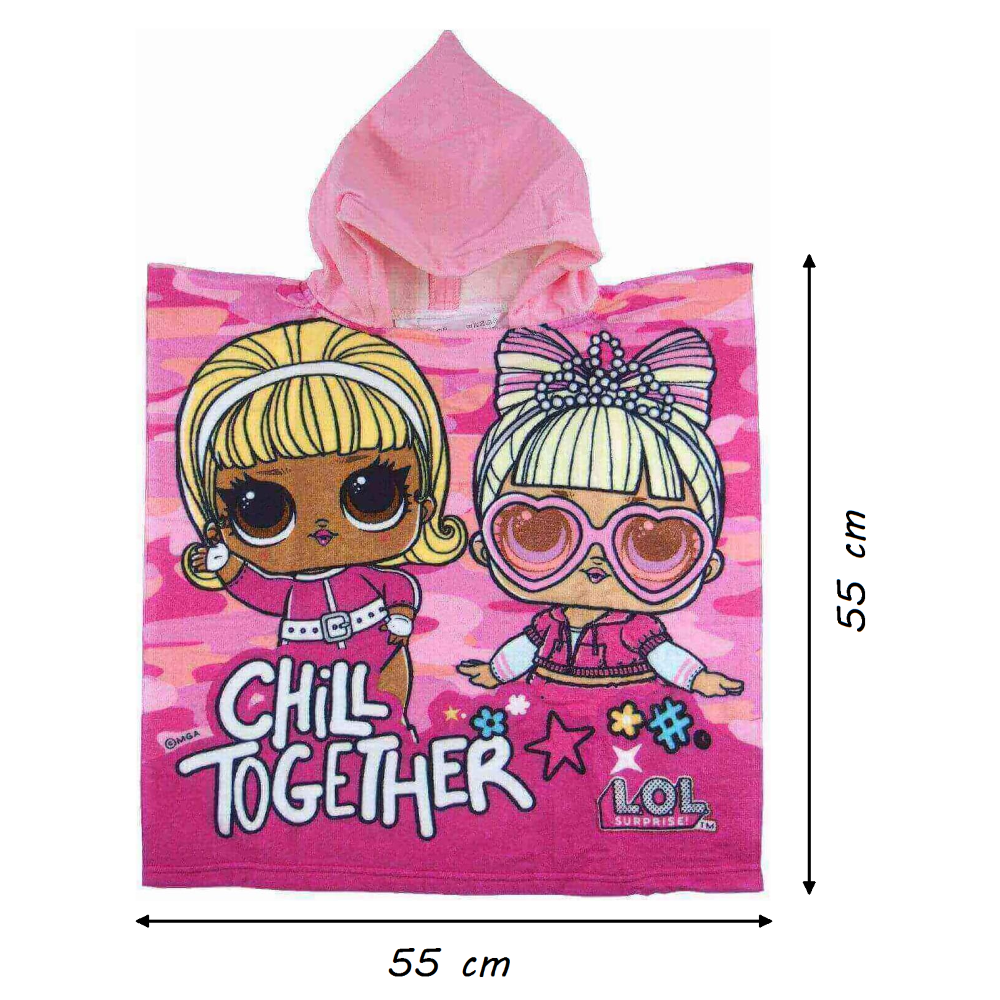 Poncho Mare Lol Surprise Asciugamano Accappatoio Microcotone Cm110x55 100%pl- lo 0075