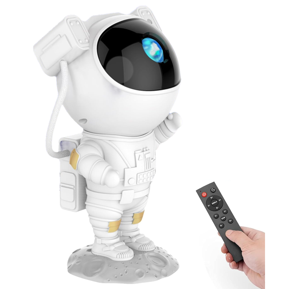 Proiettore Astronauta Luci a LED 360° Proiezione Nebulose Stelle Telecomando Incluso