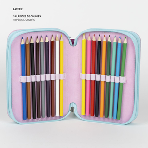 Astuccio Scuola Gabby's Dollhouse Multiscomparto 3 Zip Portacolori Giotto - 1262