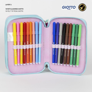 Astuccio Scuola Gabby's Dollhouse Multiscomparto 3 Zip Portacolori Giotto - 1262