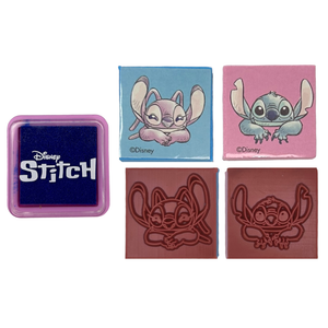 Set Cancelleria Stitch e Angel DISNEY 12 Pezzi Disegni Colori Stickers Timbri - St00028