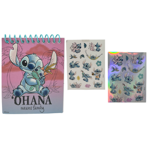 Set Cancelleria Stitch e Angel DISNEY 12 Pezzi Disegni Colori Stickers Timbri - St00028