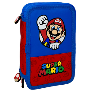 Astuccio 3 Zip Scuola Super Mario Multiscomparto Portacolori Giotto - 41210