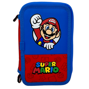 Astuccio 3 Zip Scuola Super Mario Multiscomparto Portacolori Giotto - 41210