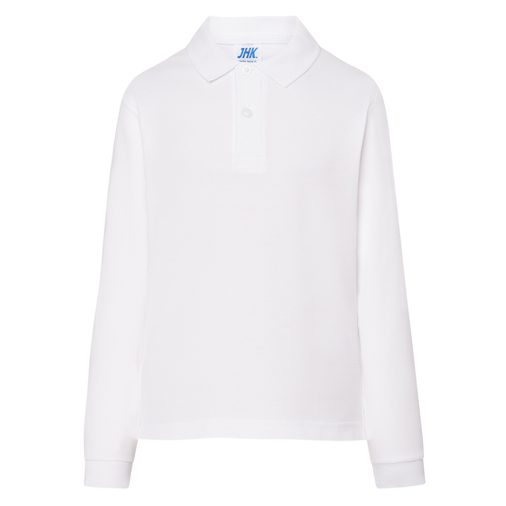 Polo T-Shirt Maglietta Divisa Scolastica Bianca Manica Lunga Taglie da 1 a 14 Anni