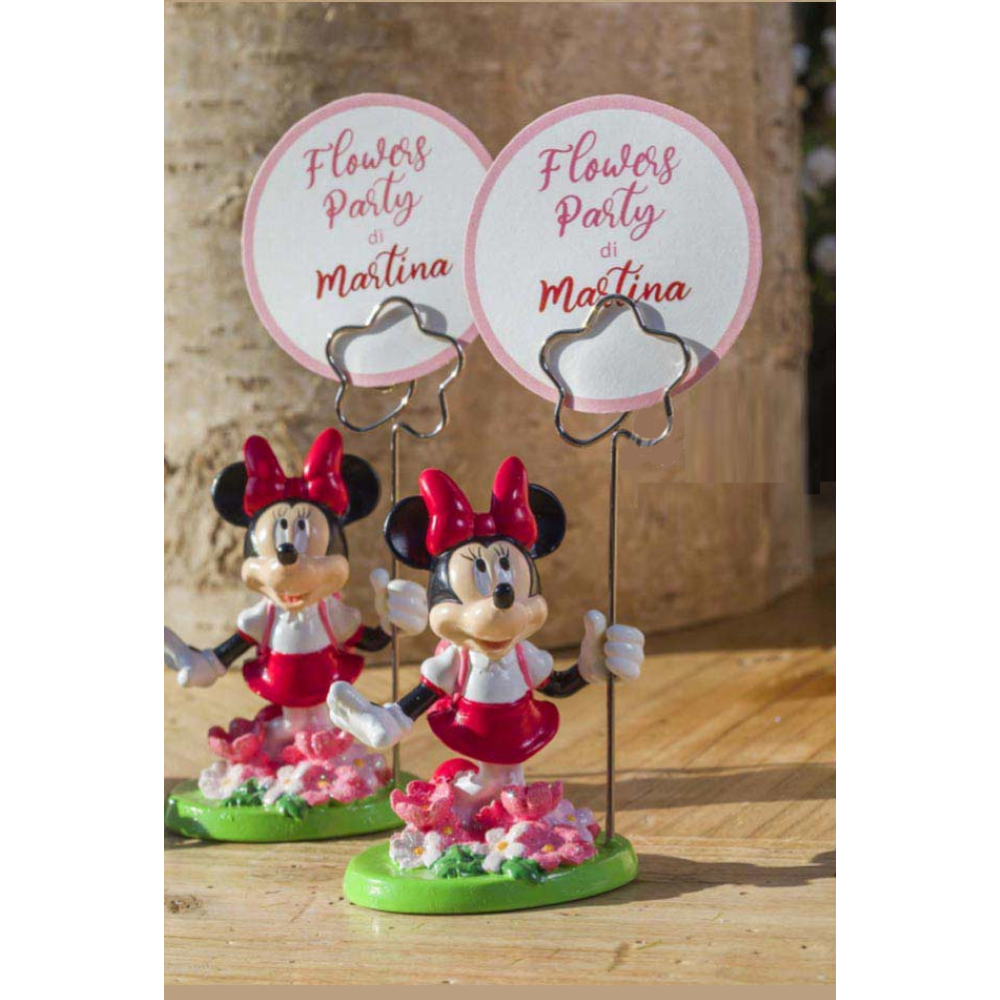 Statuina Portafoto Minnie DISNEY Flowers in Resina Smaltata con Borsetta 9 CM - 69585m