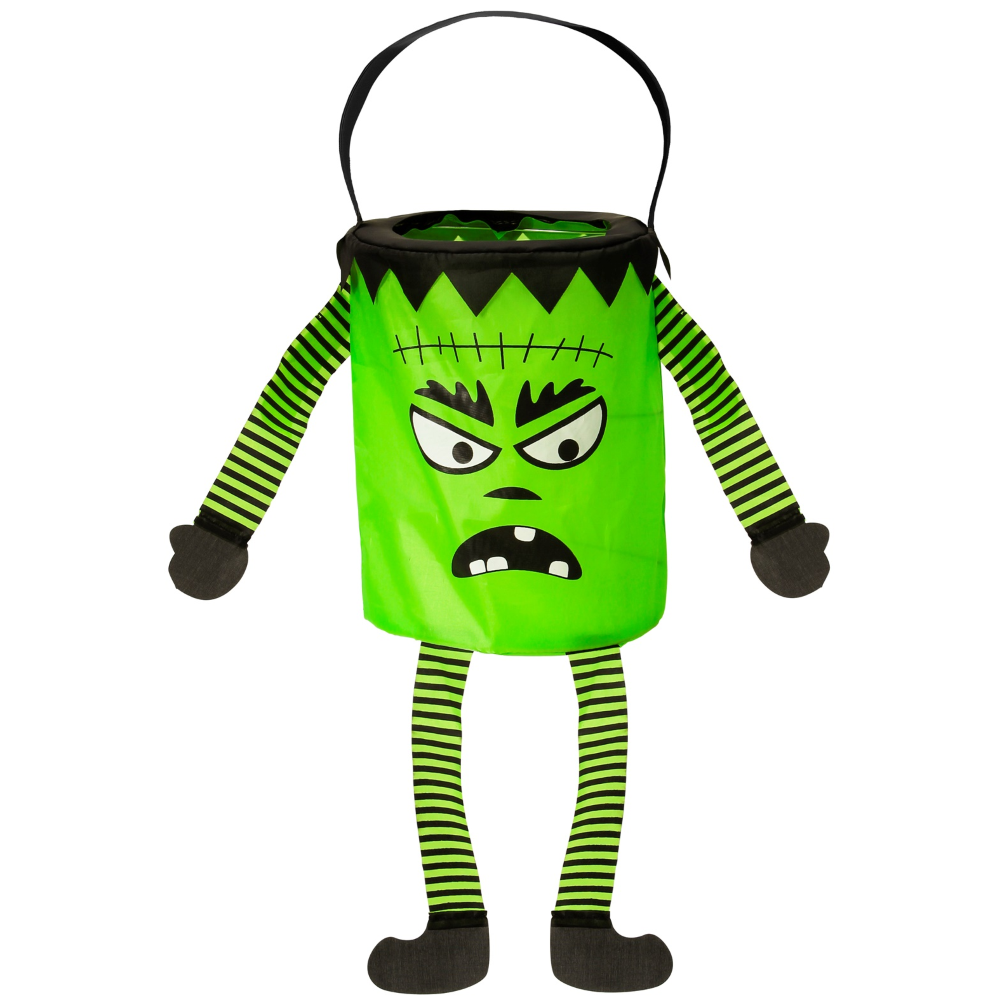 Borsa Dolcetto O Scherzetto Mostro con Gambe Braccia Cestino Accessori Halloween Carnevale - 00779