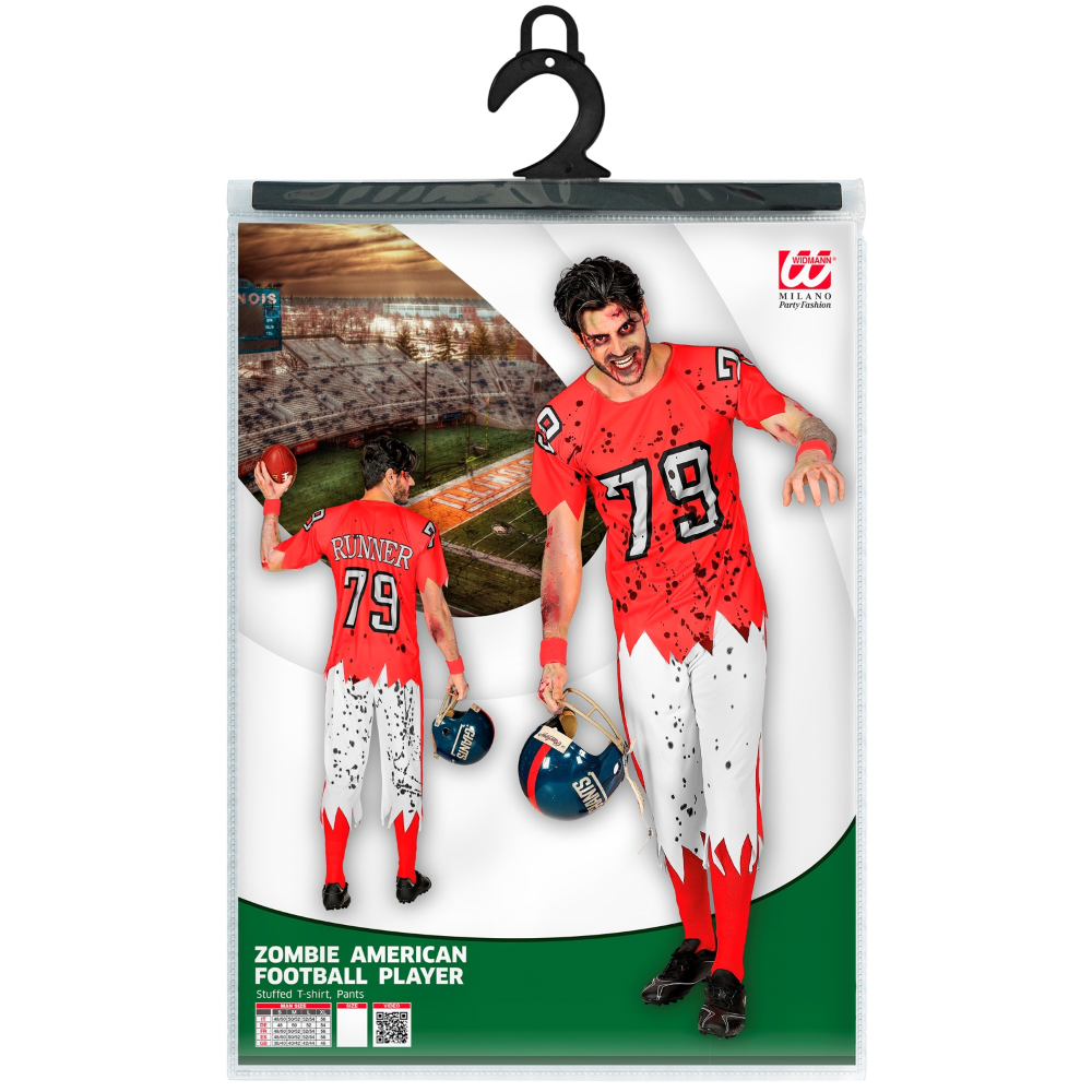 Vestito Carnevale Giocatore di Football Americano Zombie Travestimento Costume Halloween Adulto - 0315 Adulto