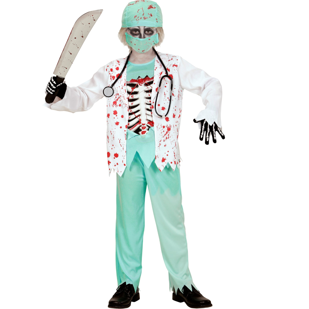 Vestito Carnevale Dottore Zombie Travestimento Costume per Halloween da Bambino - 0576
