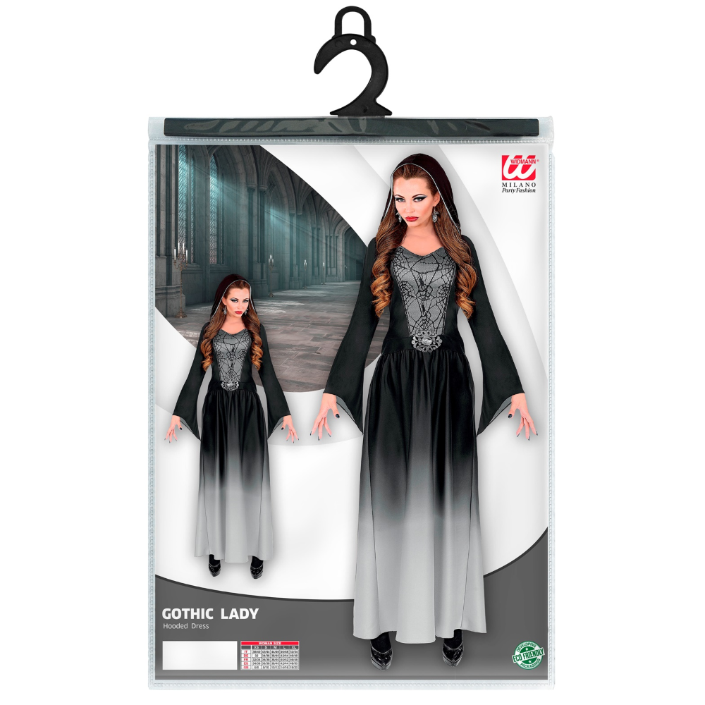 Vestito Carnevale Dama Gotica Travestimento Costume Halloween Adulto - 0961
