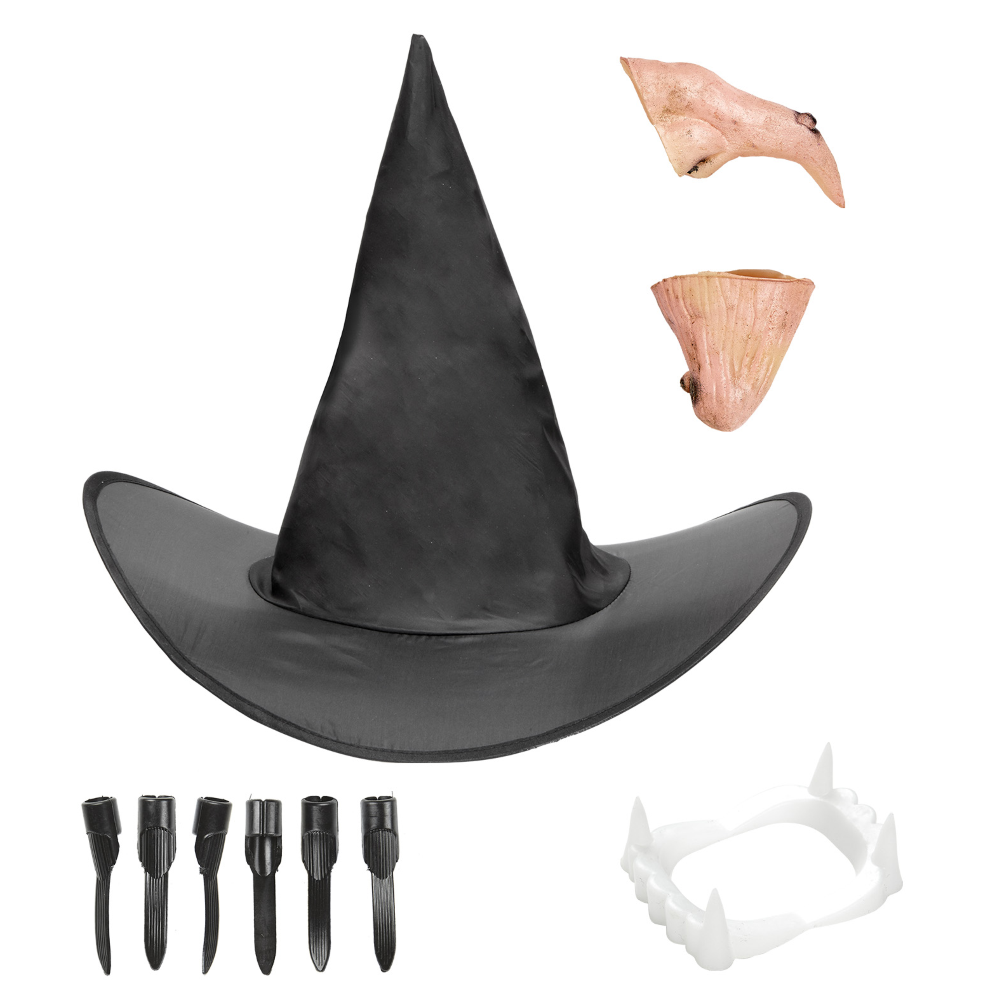 Set Travestimento Strega 5 Pezzi Accessori per Travestimento Carnevale Halloween - 2846r