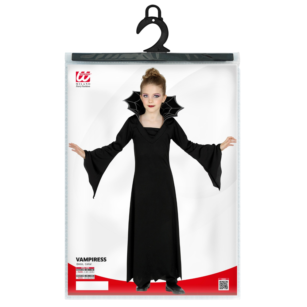Vestito Carnevale Vampiressa Travestimento Costume per Halloween da Bambino - 5238