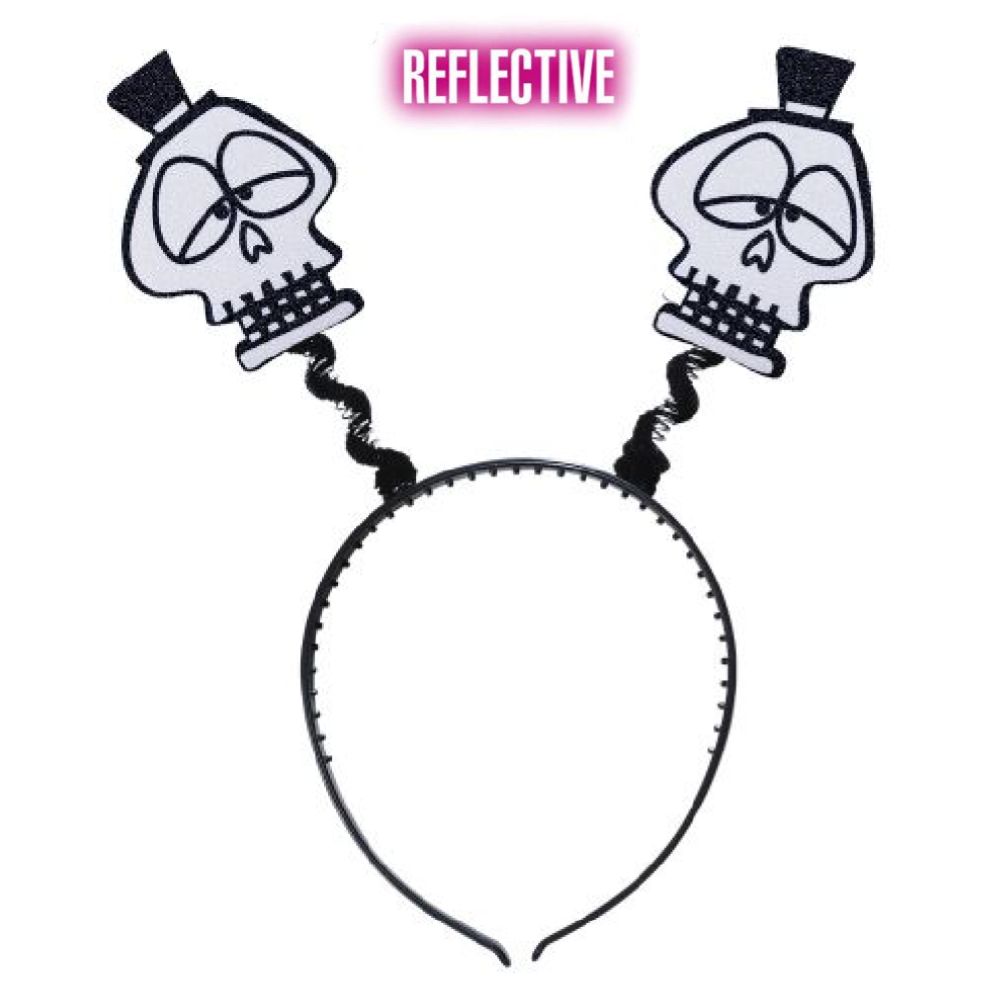 Cerchietto con Teschio Riflettente Accessori per Abito Vestito Travestimento Carnevale Halloween - 5329e