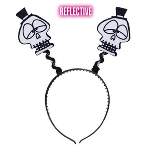Cerchietto con Teschio Riflettente Accessori per Abito Vestito Travestimento Carnevale Halloween - 5329e