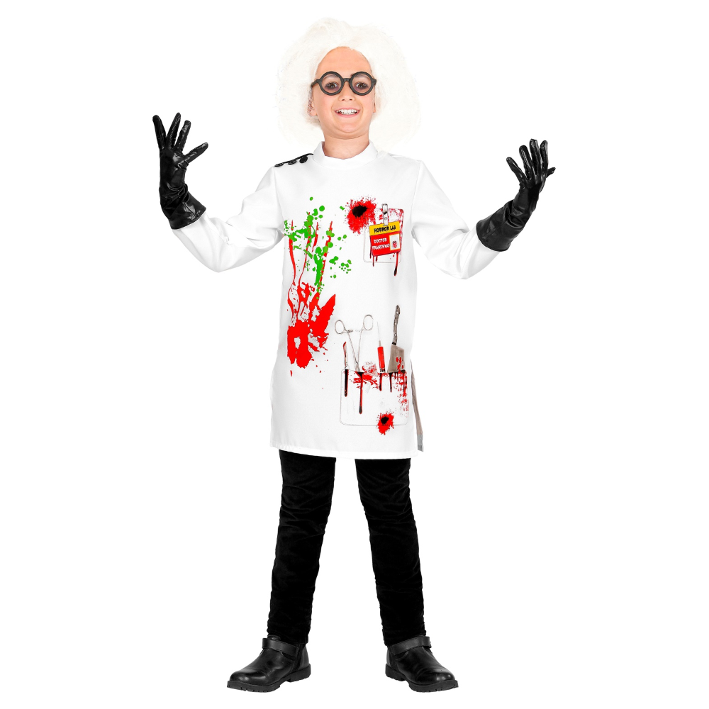 Vestito Carnevale Scienziato Pazzo Travestimento Costume per Halloween da Bambino - 7305