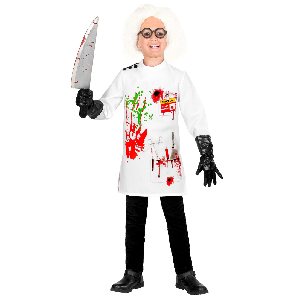 Vestito Carnevale Scienziato Pazzo Travestimento Costume per Halloween da Bambino - 7305
