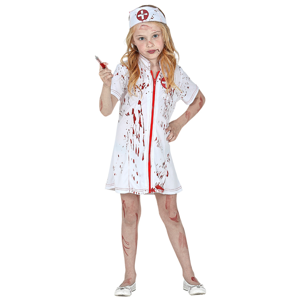 Vestito Carnevale Infermiera Zombie Travestimento Costume per Halloween da Bambino - 9902