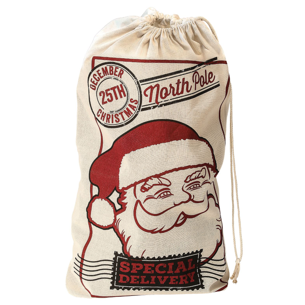 Sacco di Babbo Natale 80 X 50 CM Accessorio Travestimento Costumi Natale Carnevale - 01339