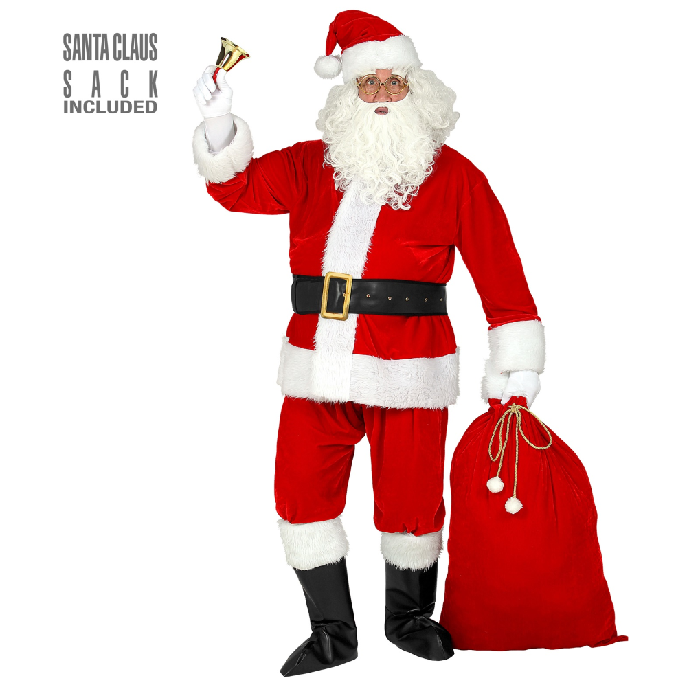 Vestito Carnevale Babbo Natale Professionale Travestimento Costume Adulto - 1066