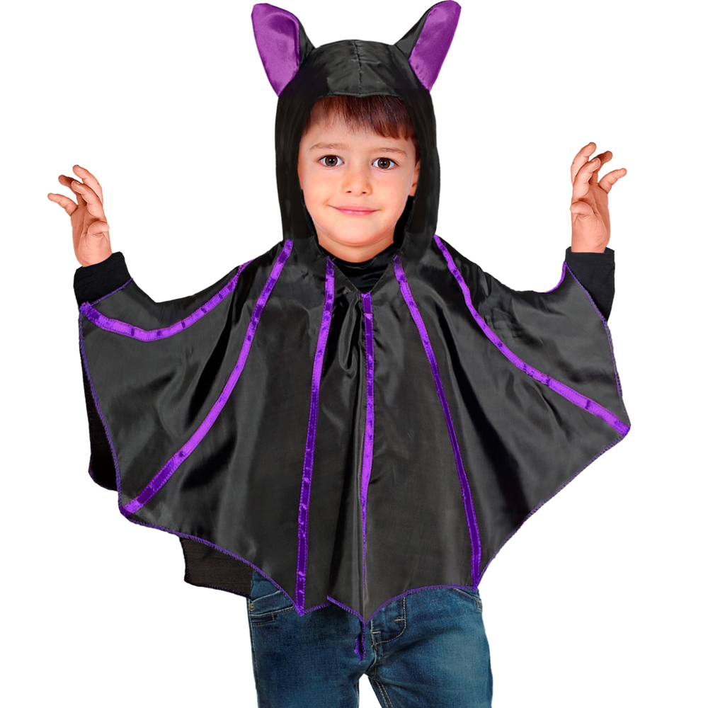 Travestimento Pipistrello Poncho Taglia Unica Vestito Costume Carnevale Halloween - 96897
