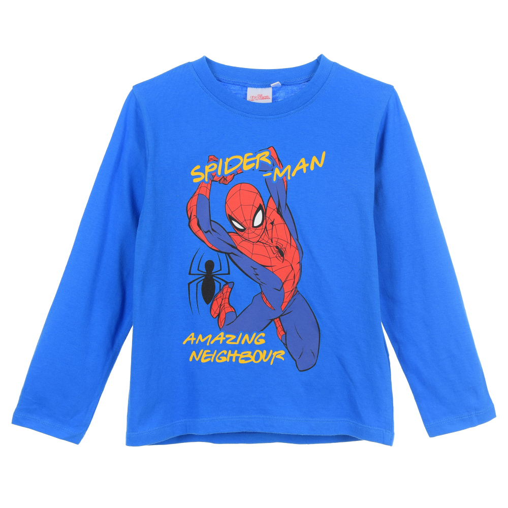 T-Shirt M.l. Spiderman MARVEL Bambino Ragazzo Sun City 3/8 Anni - Xh1138azzurro
