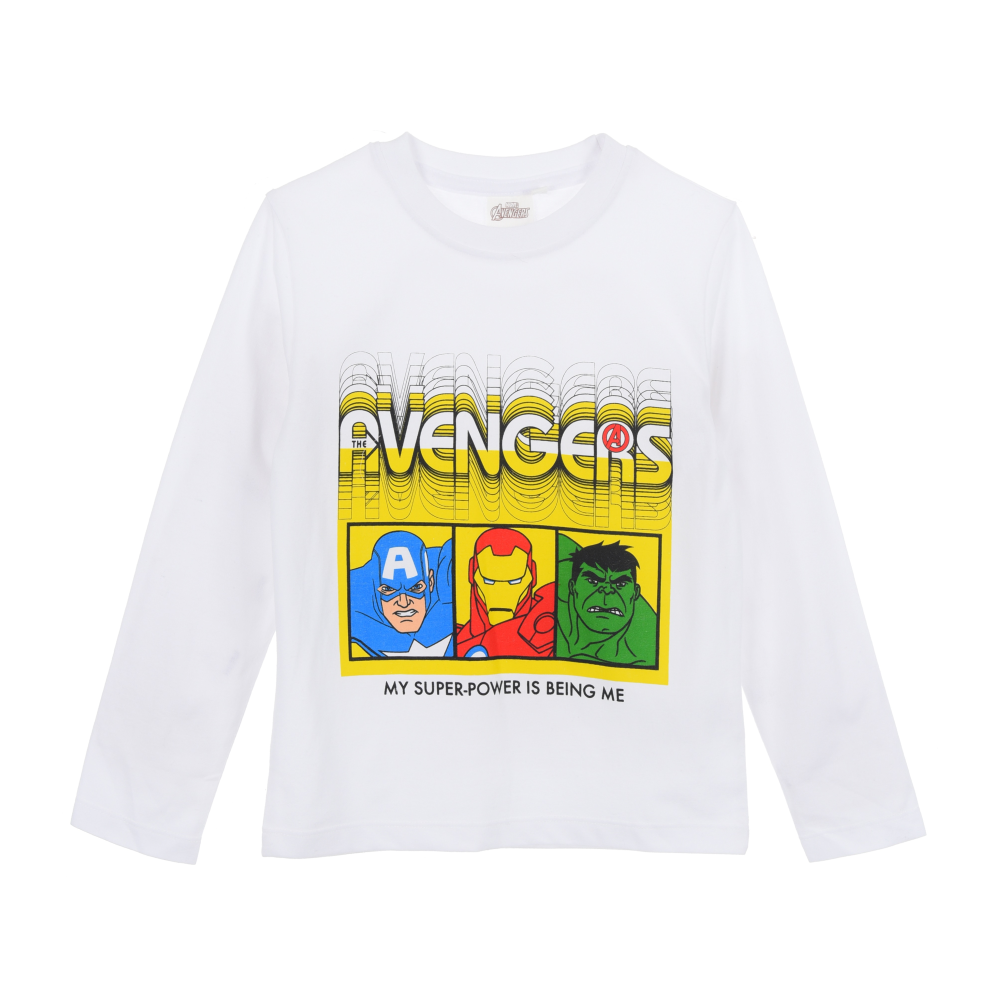 T-Shirt M.l. Avengers MARVEL Bambino Ragazzo Sun City 4/10 Anni - Xh1151bianco