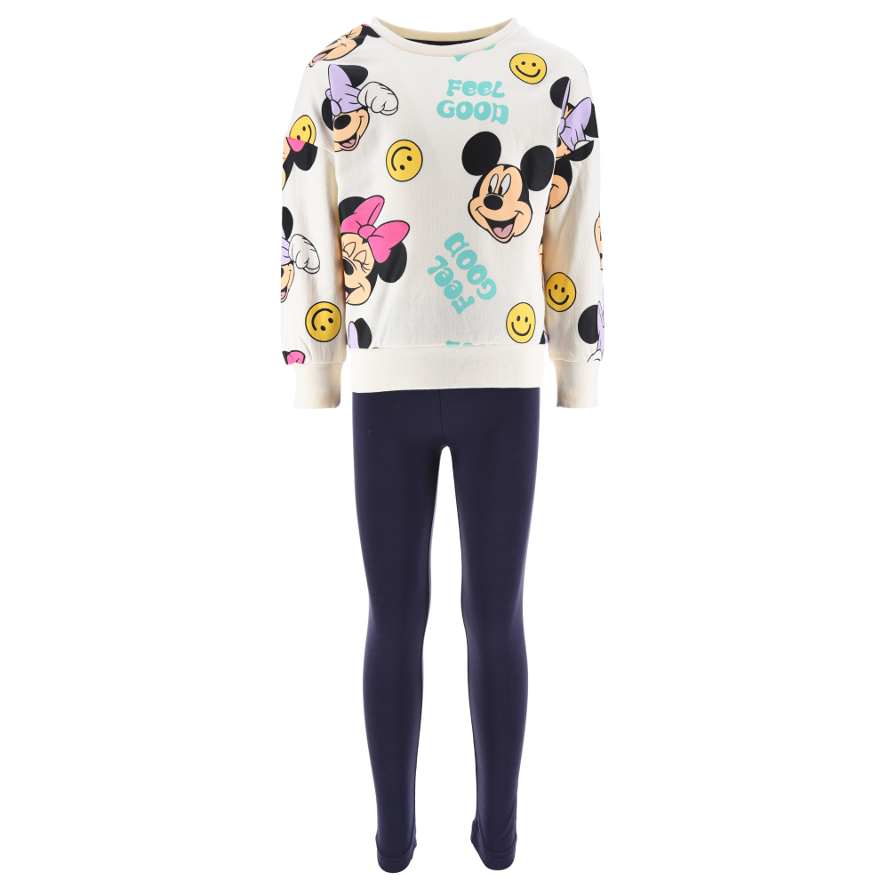 Completo Felpa con Leggings Minni Bambina Sun City 3/8 Anni - Xh1220bianco
