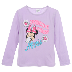 T-Shirt M.l. Minnie Mouse DISNEY Maglietta Bambina Sun City 3/8 Anni - Xh1334lilla